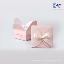 Caja de papel de empaquetado del regalo del color rosado exquisito de encargo del precio bajo más bajo